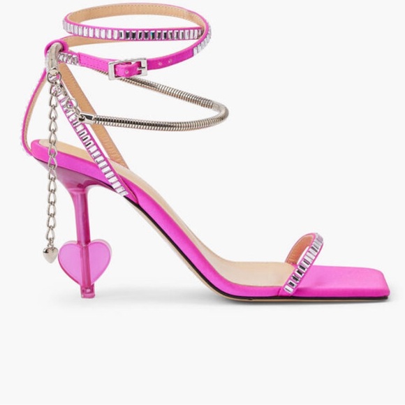MACH MACH pink heart sandals with chain - Picture 3 of 6
